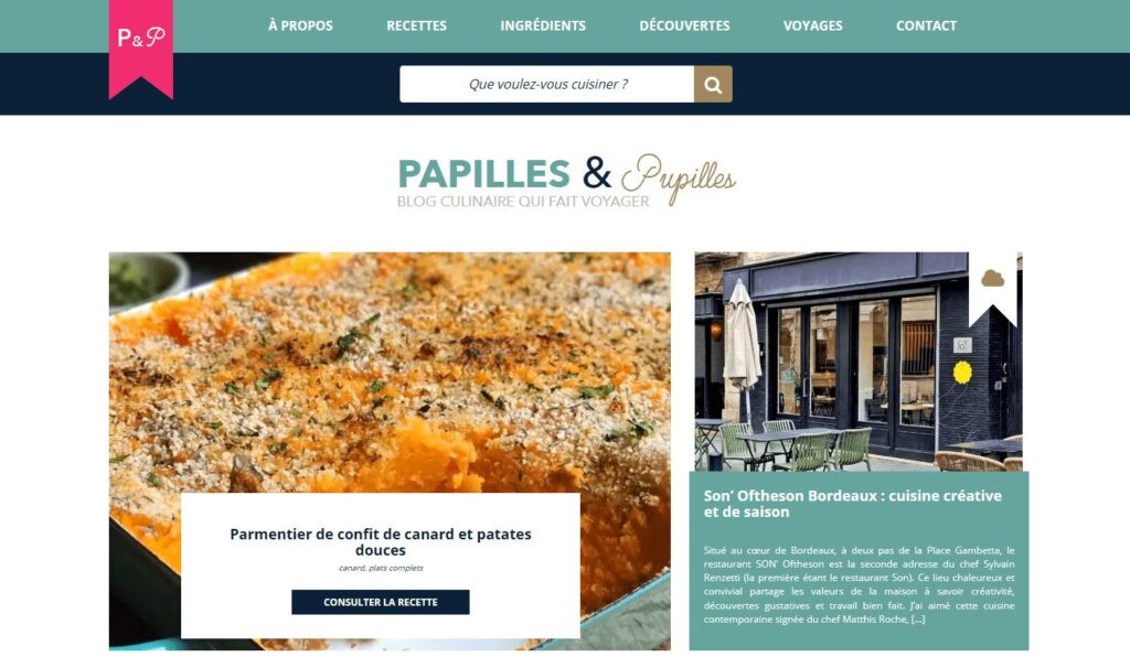 site web Papilles-et-Pupilles