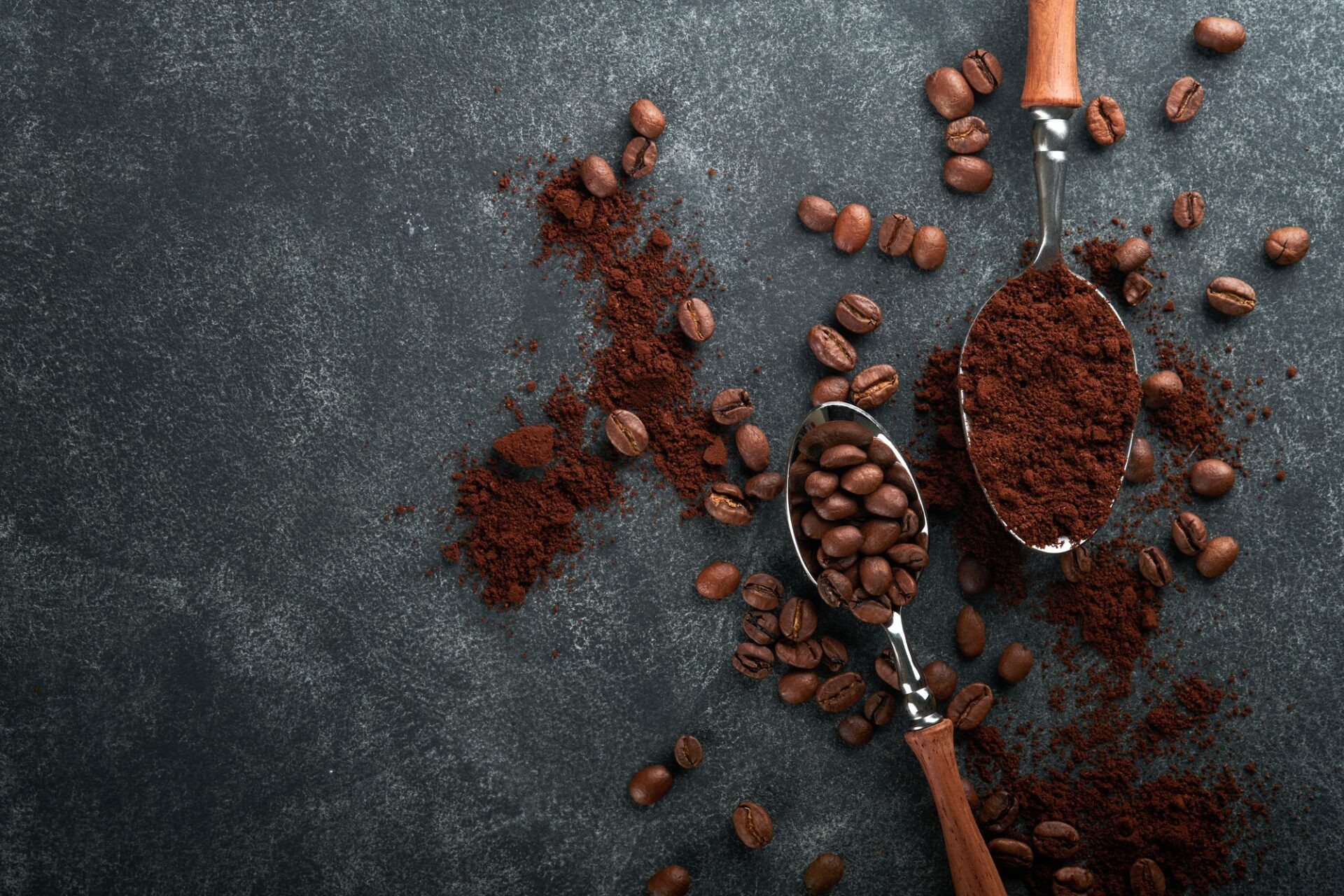 Fond de grains de café. 